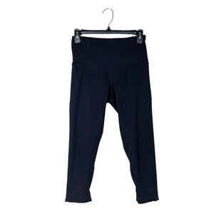 Zella Black Cropped Leggins Media Pocket Mesh Detail Pull On Activewear Size S